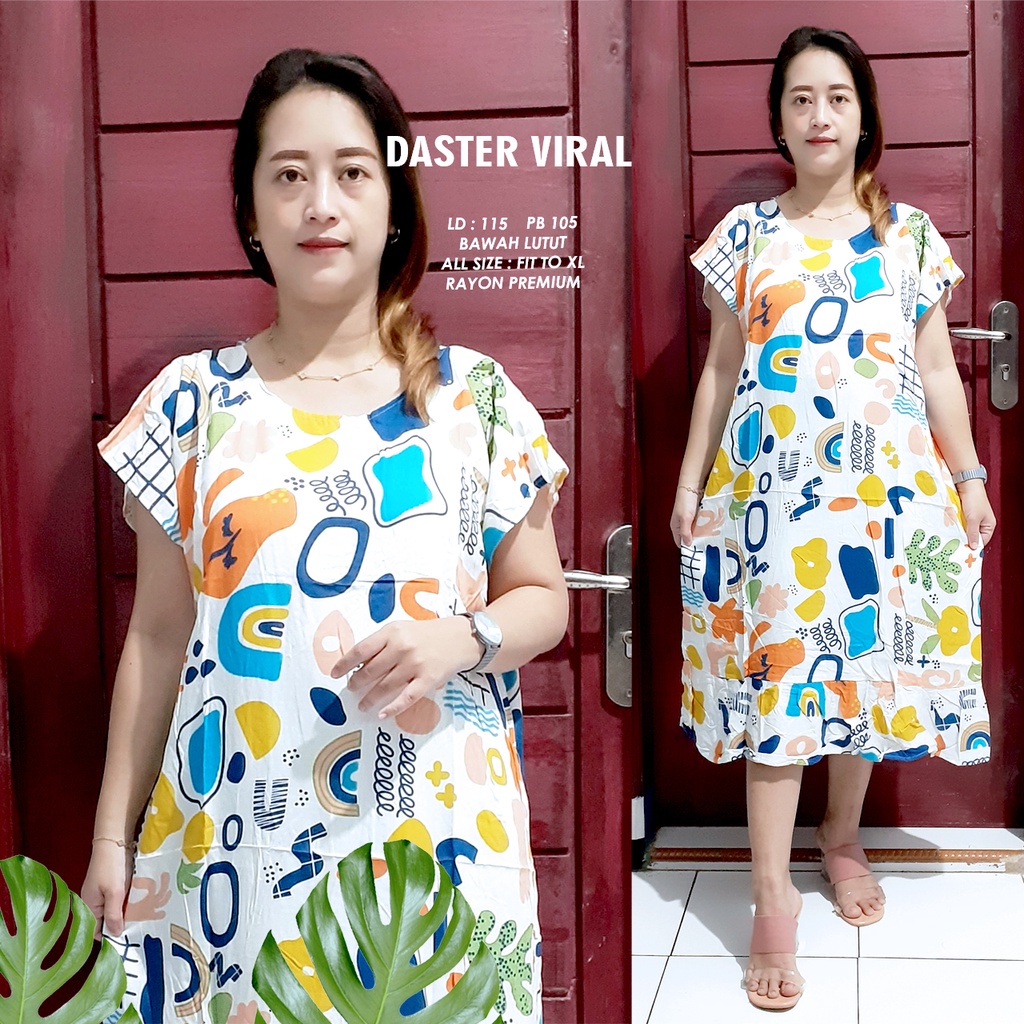 DASTER RUFFLE | DASTER VIRAL MOTIF | DASTER KEKINIAN | DASTER RAYON MURAH BAWAH LUTUT NON BUSUI-MOTIF 52