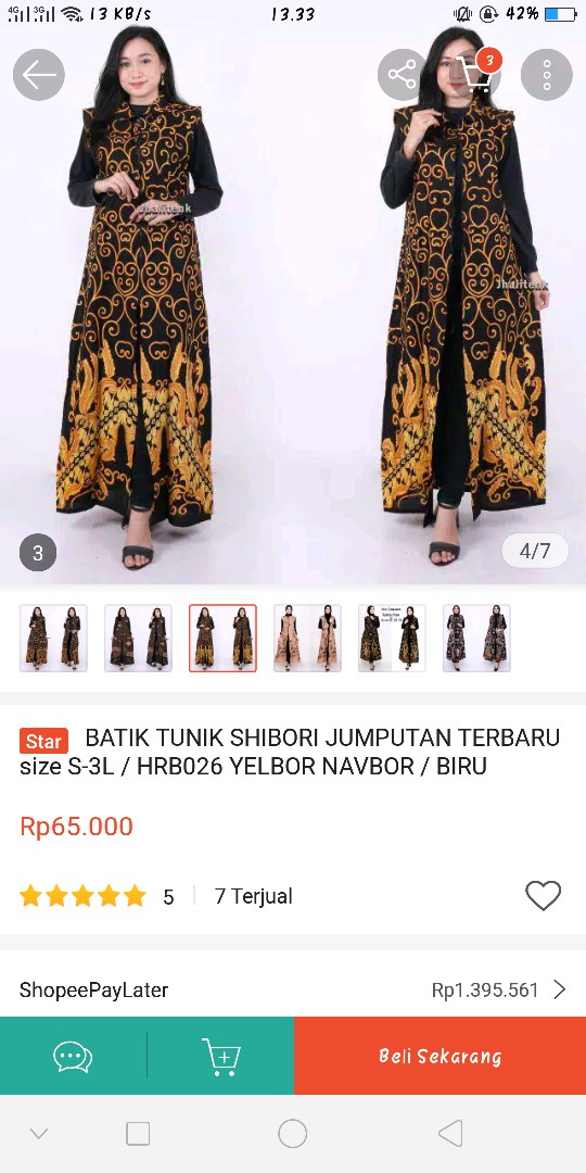 Batik Tunik Shibori Jumputan Terbaru Size S-3l / Hrb026 Yelbor Navbor / Biru Putih / Original.