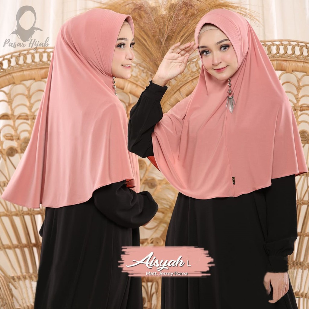 Hijab Bergo Jersey Premium Jilbab Instan Bergo Aisyah L Kerudung Bergo Polos Pasar Hija'b