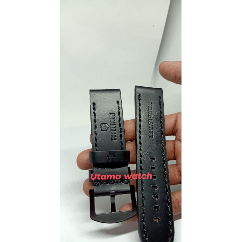 STRAP TALI JAM TANGAN KULIT EXPEDITION &amp; ALEXANDRE CHRISTIE 22 24 HITAM COKLAT