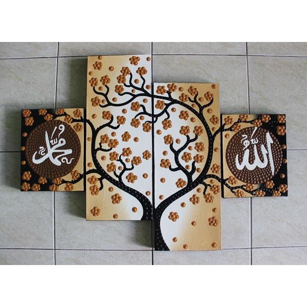 Lukisan Bunga Sakura Kaligrafi