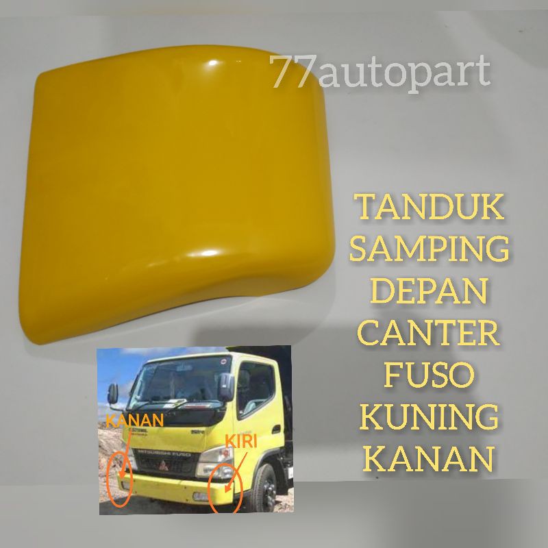 Tanduk samping kuping depan canter fuso kuning sebelah kanan