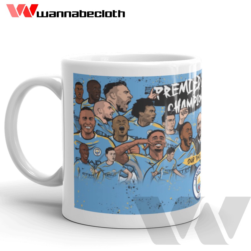 Mug Manchester City Gelas Manchester City Mug Bola Gelas Bola Mug Custom Cetak Mug Champions 2017