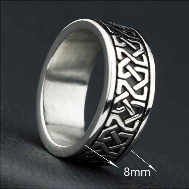 SEUSUK Cincin Motif Ukiran Gaya Retro Punk untuk Hadiah COD