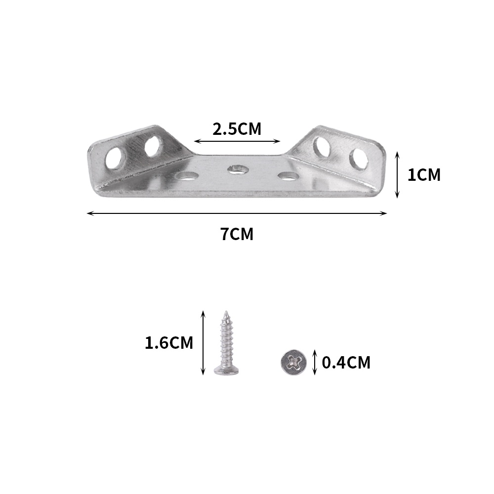 1 set Konektor Sudut Bahan Stainless Steel Dengan 4 Sekrup Untuk Furniture