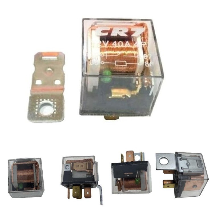 Relay Transparant Klakson Lampu Alarm Motor Mobil 4 kaki 12V 40 A Ampere Dengan Led