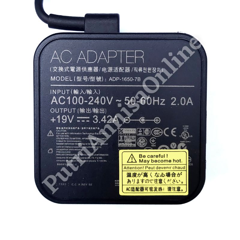 ADAPTOR CHARGER ASUS A455L ORIGINAL 19V - 3.42A X450 X450C X450L X450J X550D