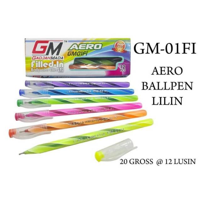 

12 PCS PULPEN/BALLPOINT/PEN LILIN GM AERO 01Fi MURAH KUALITAS BAGUS