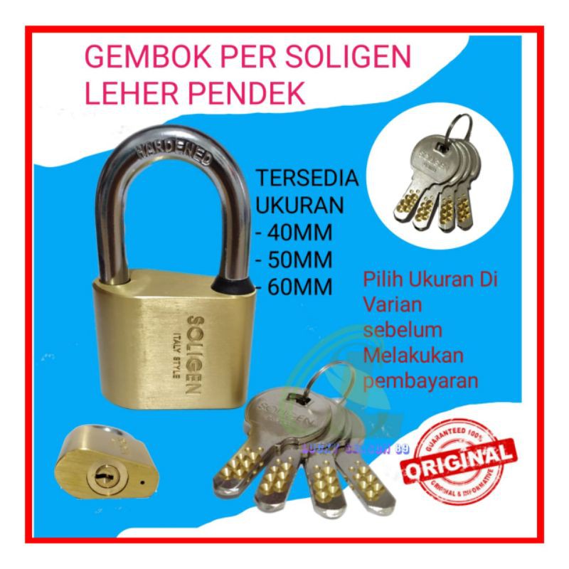 GEMBOK SOLIGEN PER 40-50-60 PENDEK-GEMBOK PAGAR-GEMBOK RUMAH