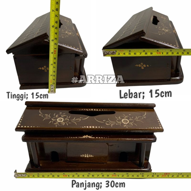 TEMPAT TISU / TISSUE BOX / KOTAK TISSU MODEL RUMAH DARI  KAYU JATI