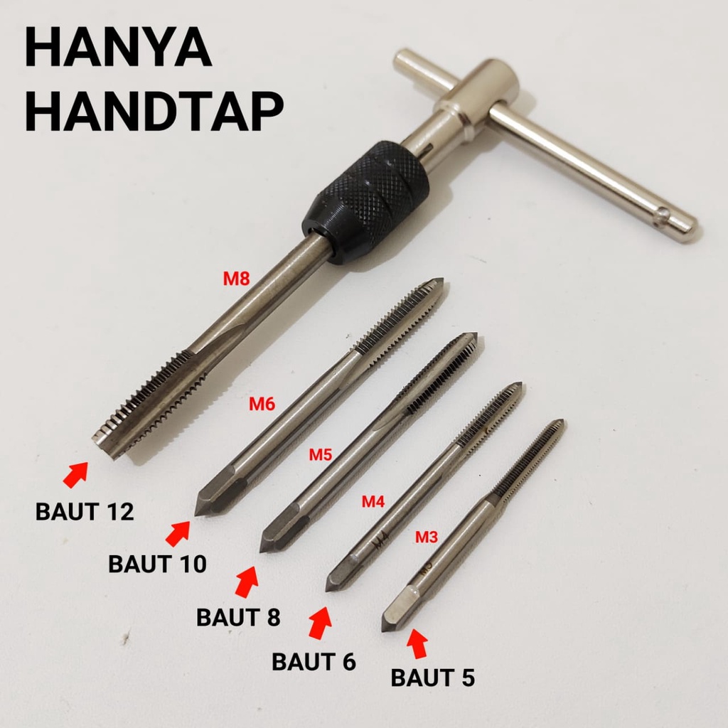 HAND TAP SET + MATA BOR SENAI DRAT BAUT PEMBUAT DERAT ULIR BAUD HANDTAP HANDTAB HAND TAB