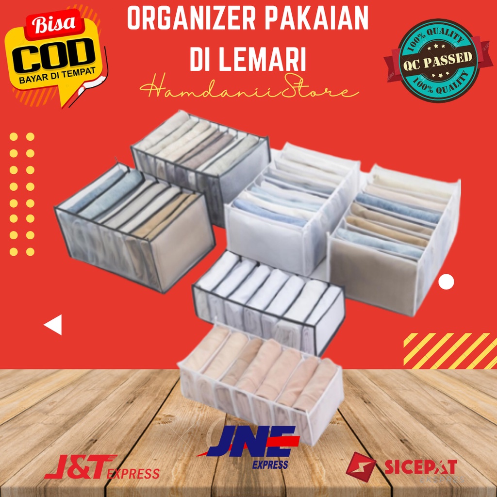 Storage Sekat Pakaian Organizer Pembatas Pakaian Lemari Storage celana Organizer Rumah / Organizer L