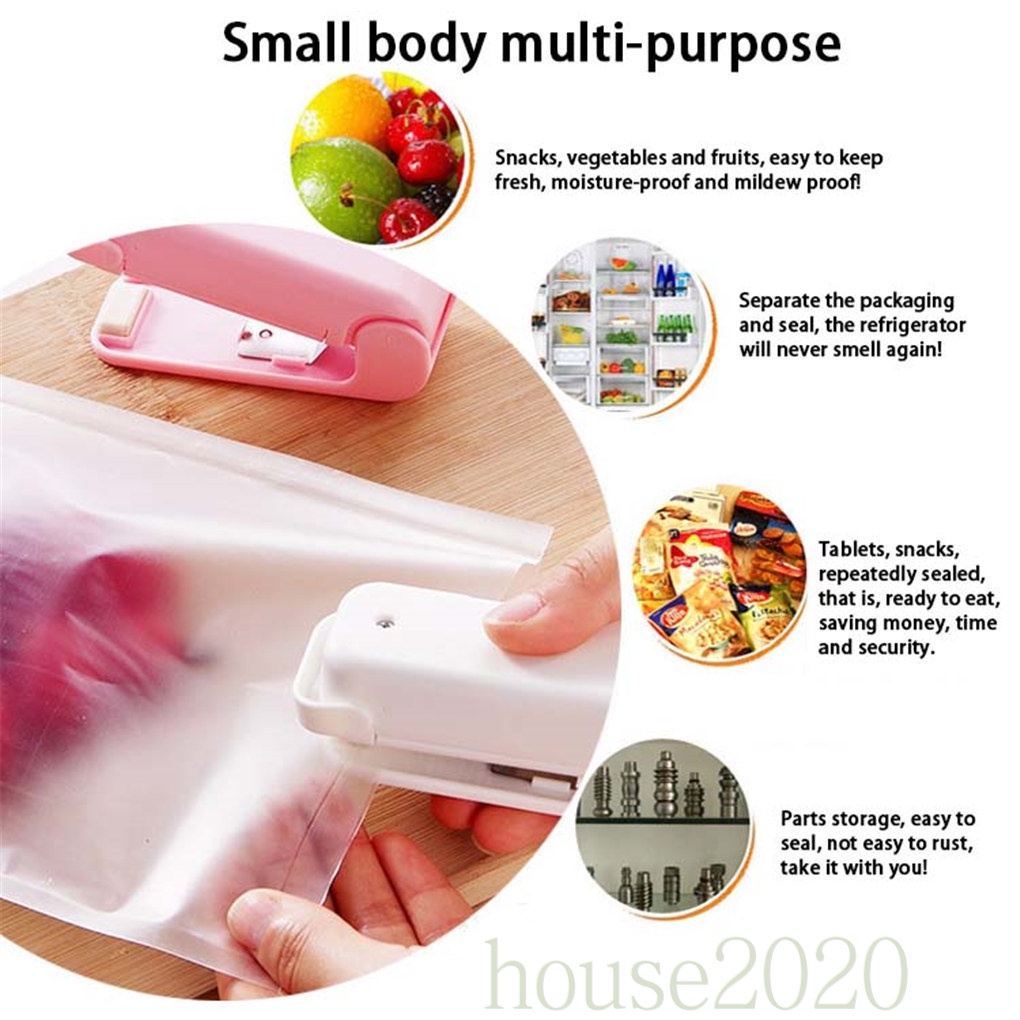 [house2020]Portable Mini Sealing Machine ABS Plastic Sealer Home Kitchen Packing Seal Bag Tool