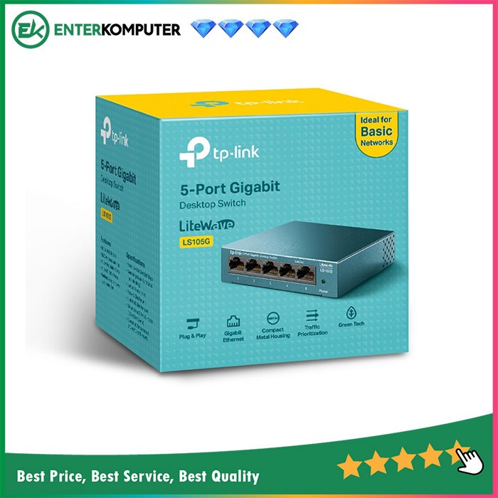 TP - Link 5-Port 10/100/1000Mbps Desktop Network Switch - LS105G