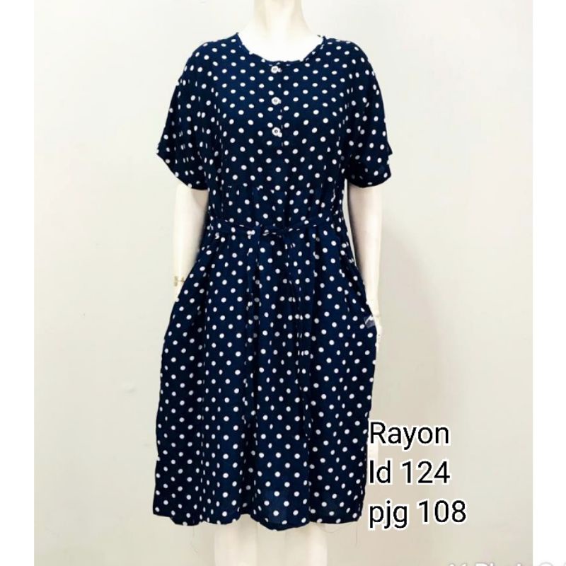 Daster jumbo rayon polkadot busui 51469