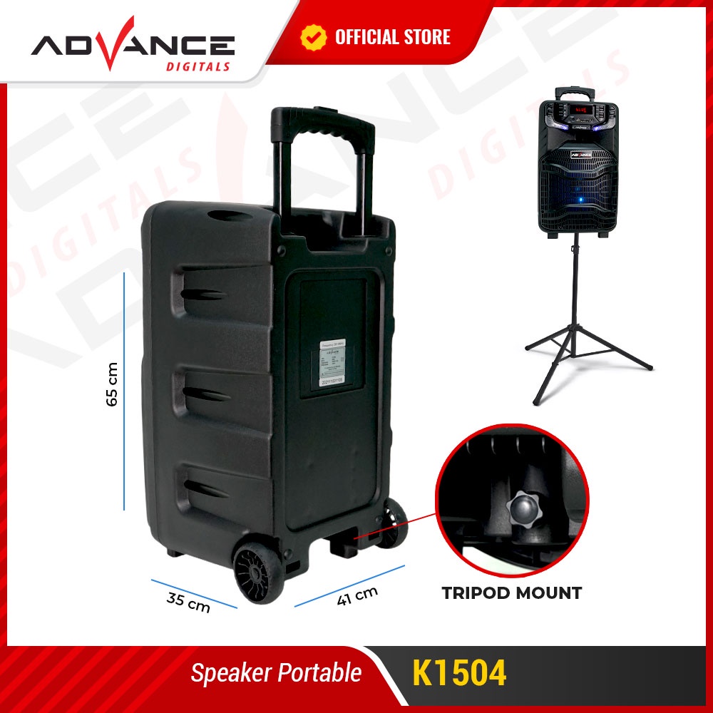 Advance Digitals K1504 Speaker Meeting Bluetooth Salon Aktif 15 inch Gratis 1 Mic Karoke