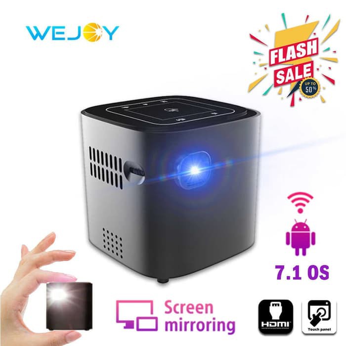MINI PROJECTOR DLP WEJOY DL-S12 ANDROID 7.1 WIFI BLUETOOTH FULL HD1080 Terlaris