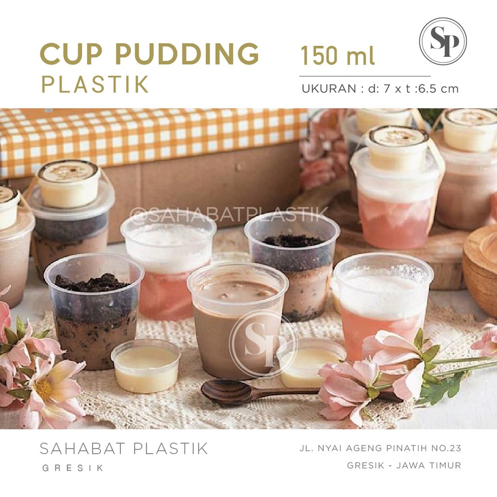 Jual 25pcs Cup Pudding 150ml Plastik Tempat Makanan Sambal Kotak Slime Kemasan Makan Catering 5367