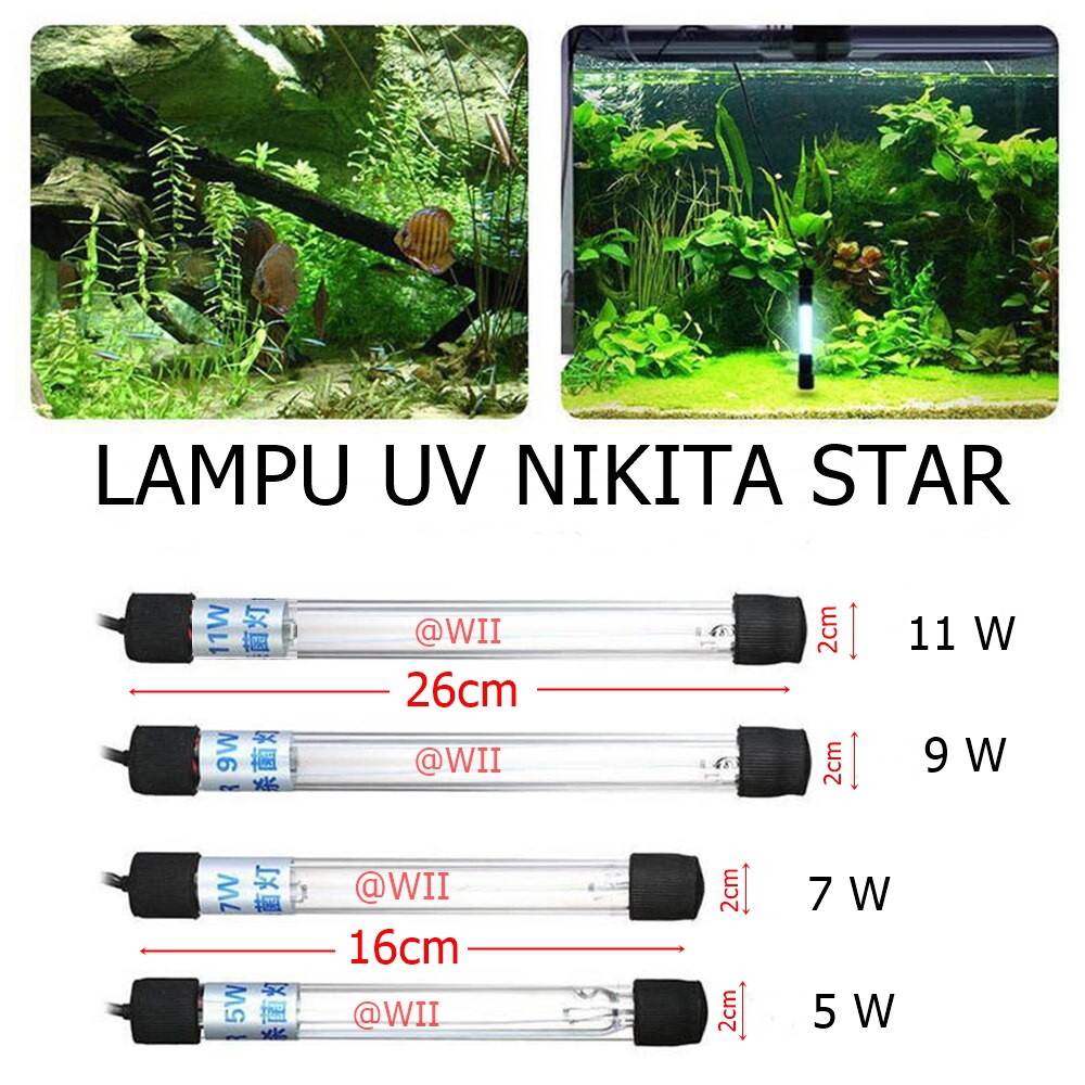 NIKITA STAR 5 7 9 11 watt Lampu UV ultra violet aquarium aquascape