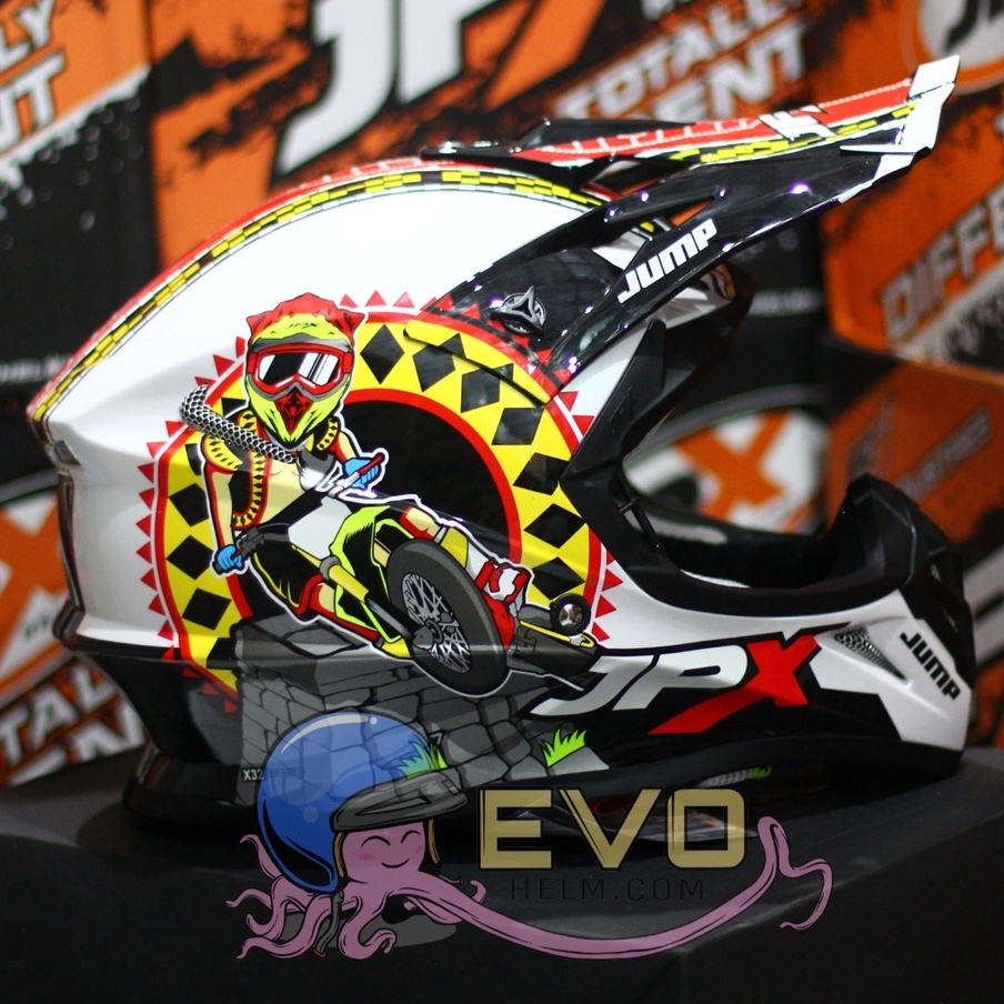 HELM JPX CROSS_FOX1 SERI X32 - PEARL WHITE + GOOGLE SNAIL (ONGKIR 2 KG) HELM JPX TERBARU