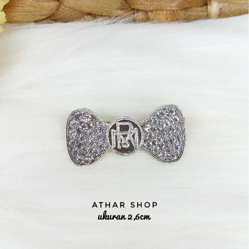 Bros B/bross signature branded import premium/brooch button/Bros hijab Athar shop scarve/Bros dada-Rm pita silver