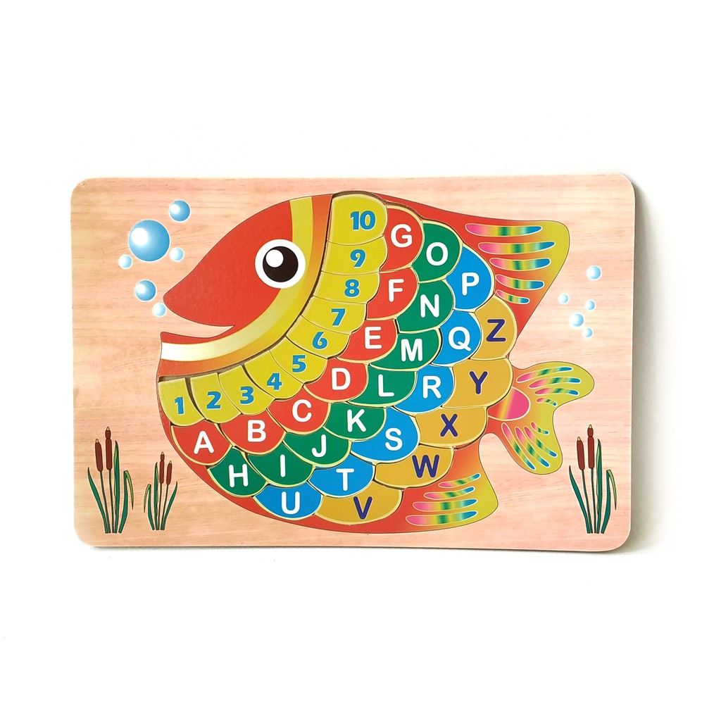 Puzzle Kayu Ikan Abjad