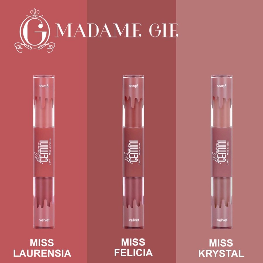 MADAME GIE Miss Gemini 2in1 Lip Gloss &amp; Velvet