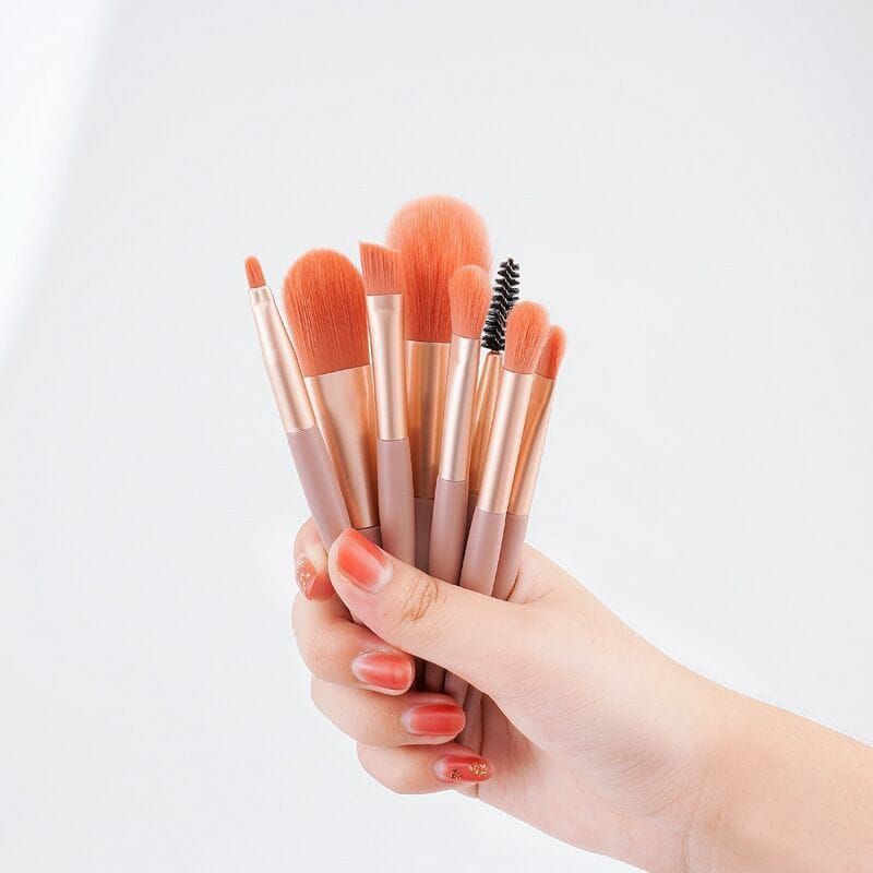 T&amp;Y Kuas Make Up 8 IN 1 Free Pouch Make Up Brush 8Pcs Mini Travel Cosmetic Brush Make Up Tools Set