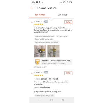 Facemist Saffron+Niacinamide vitamin B3/pencerah/Obat Jerawat