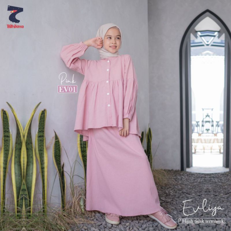 SETELAN CRINKLE Set Crinkle Anak dan Dewasa Set Evliya dari Bilhikma ROK CRINKLE ANAK ROK ANAK PEREM