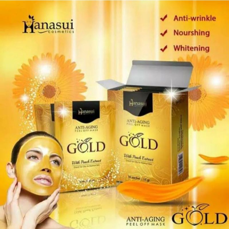 Hanasui Gold Peel Off Mask isi 10 sheet