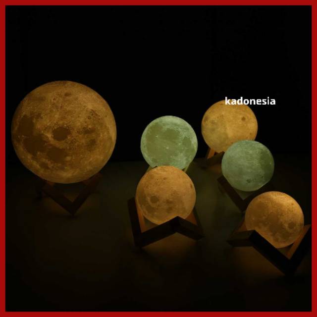 Lampu Tidur Unik / Hadiah Replika Bulan 3 Warna Galaxy Moon Lamp Touch