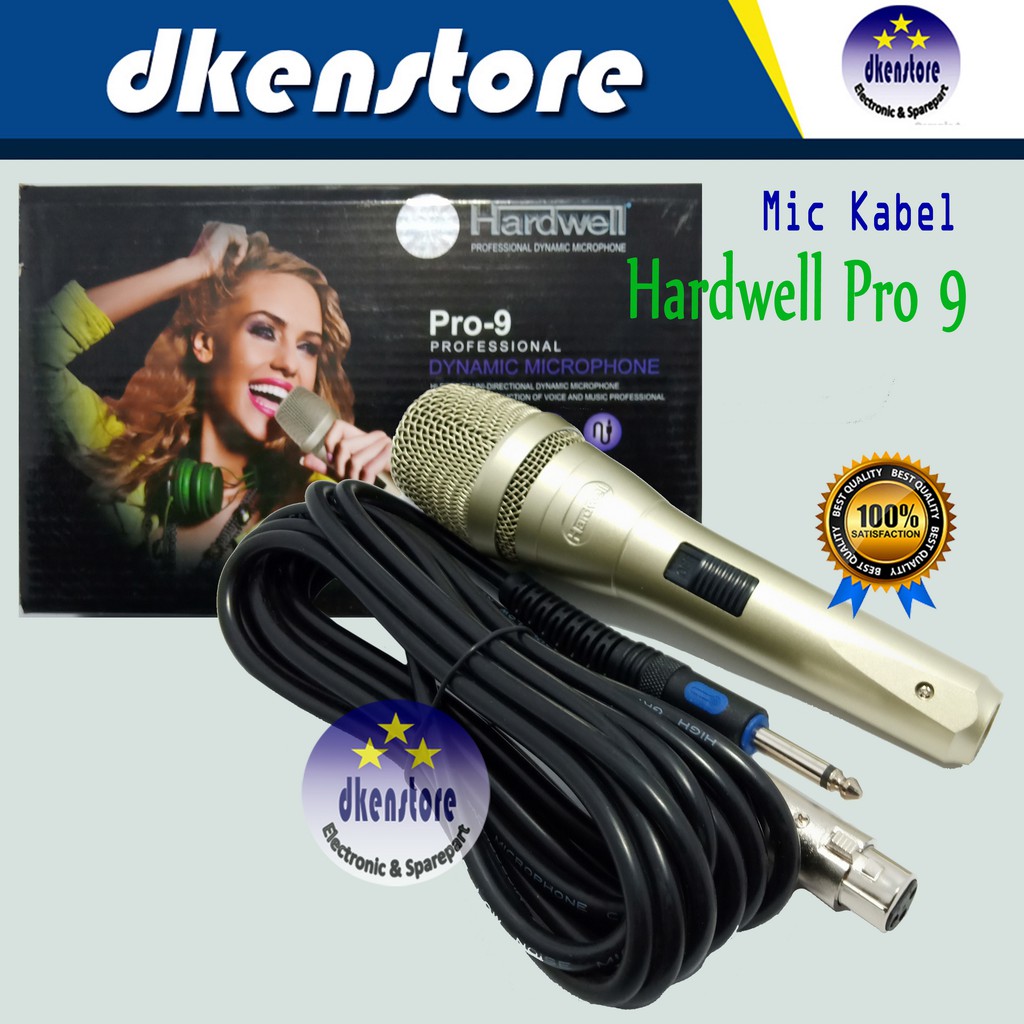 Mic Kabel Hardwell Pro 9 ORIGINAL premium sensitif tidak sember