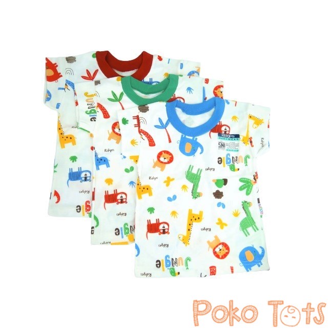 Ridges Setelan Anak Kaos Oblong Lengan Pendek dan Celana Pendek Motif Jungle Palm