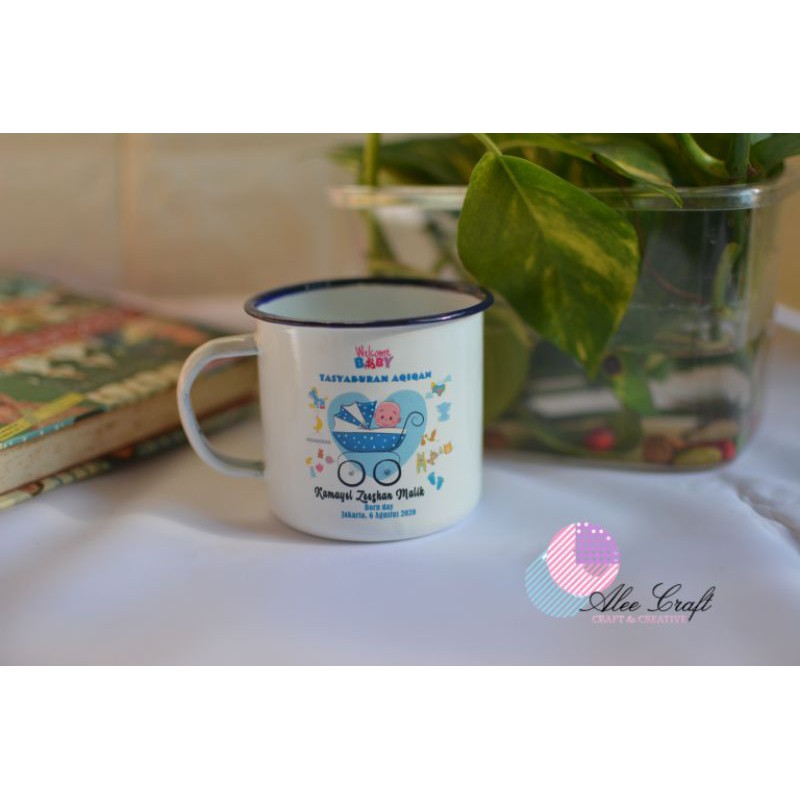 Souvenir Pernikahan Ultah Murah Unik Gelas Mug Enamel