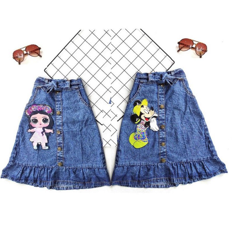 Rok jeans anak panjang