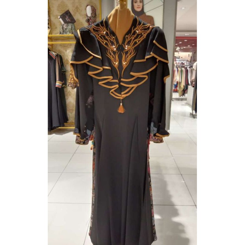 GAMIS ABAYA HIKMAT FASHION ORIGINAL DISKON BLACK A6464