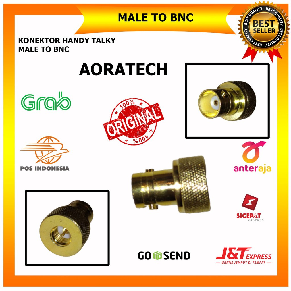 Konektor HT SMA MALE to BNC Female GOLD