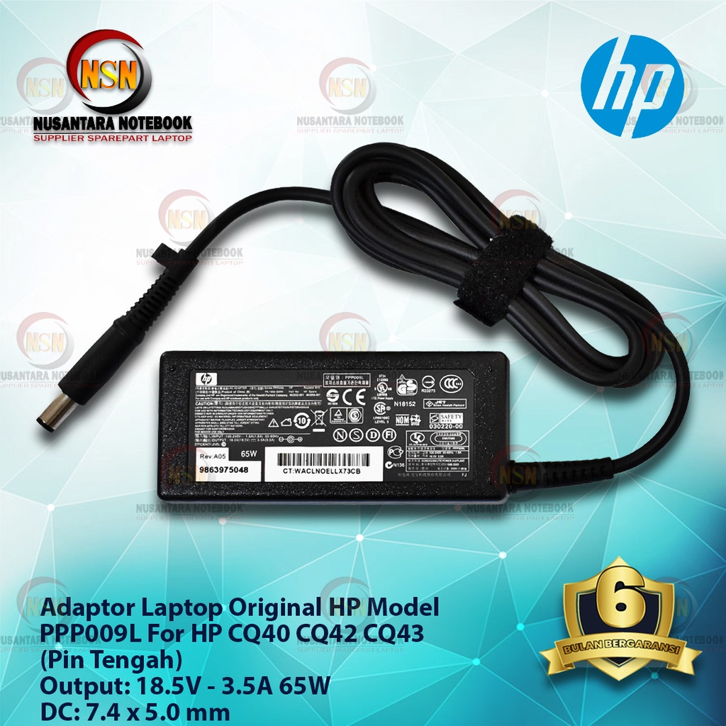 Adaptor Charger Original HP 18.5V - 3.5A For Laptop CQ40 CQ42 CQ43