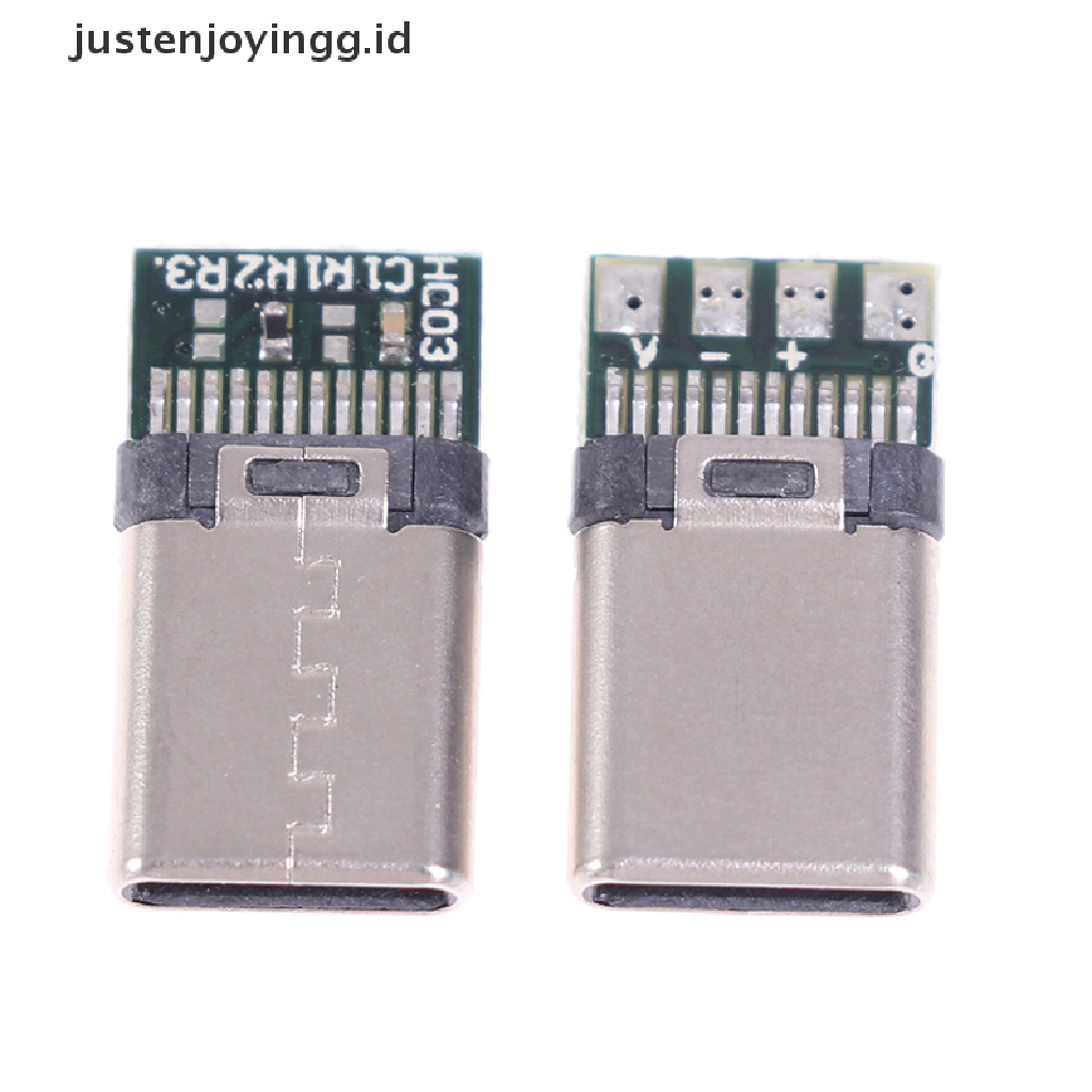 【justenjoyingg.id】 5/10Pcs USB 3.1 Type C Male DIY Solder Cable Plug Connector Socket PC Board .