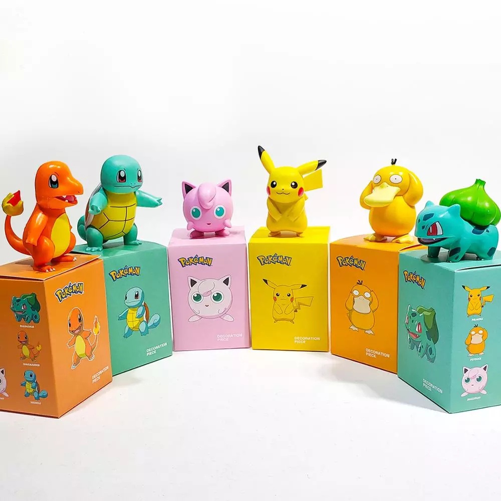 QUINTON Birthday Gift Pokemon Figures Cartoon Figures Dolls Pikachu Figures Charmander Squirtle Purin Anime Model Kids Psyduck Figures