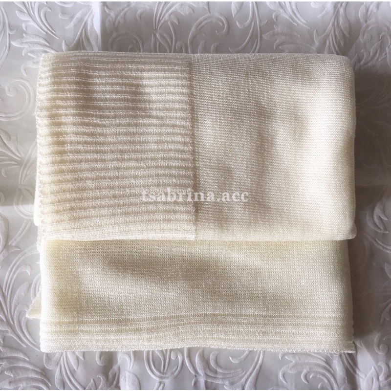 pasmina gliter rajut premium | kerudung pashmina pengantin-broken white