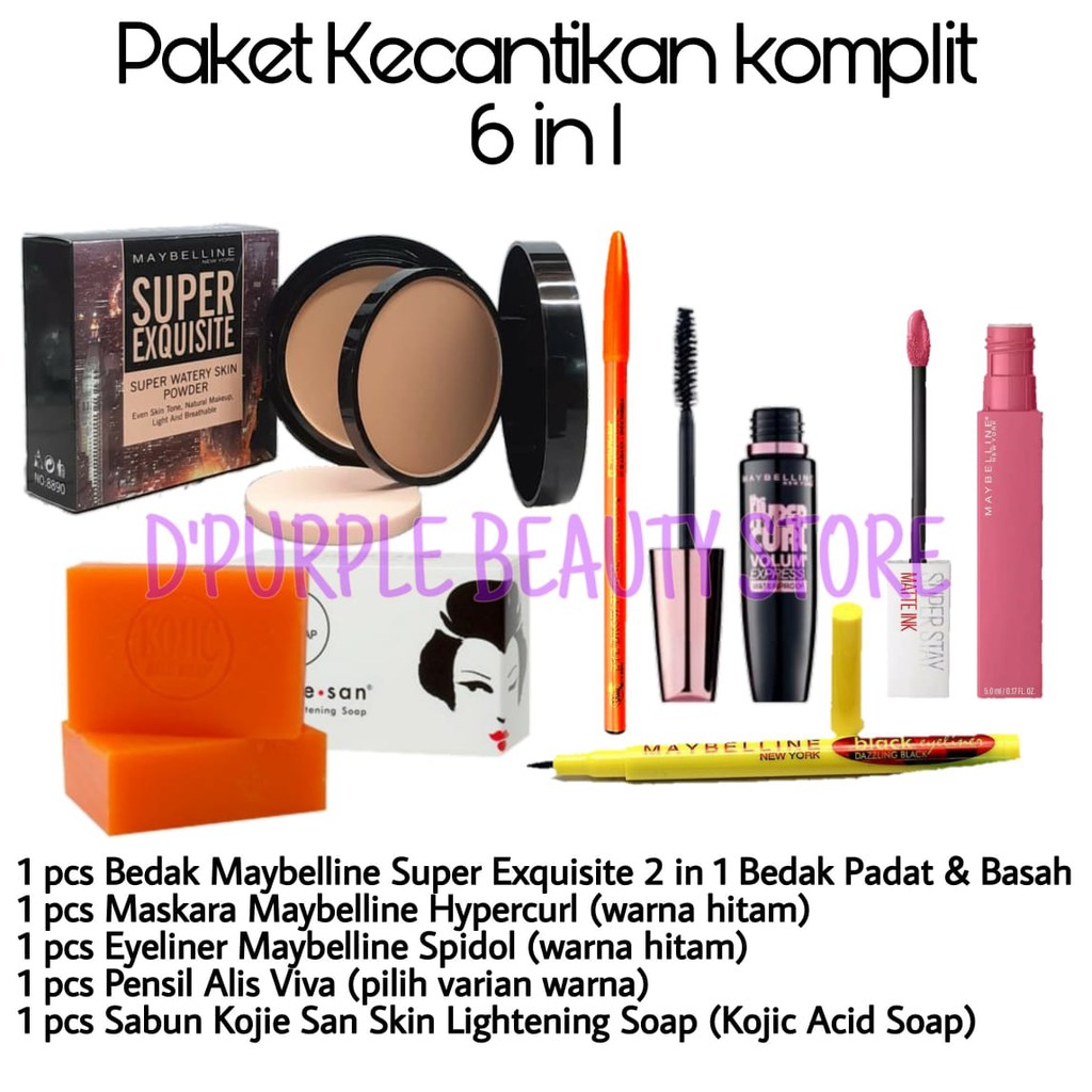 Paket Kecantikan Komplit 6 In 1 - Paket Kosmetik Maybelline Komplit 6 In 1