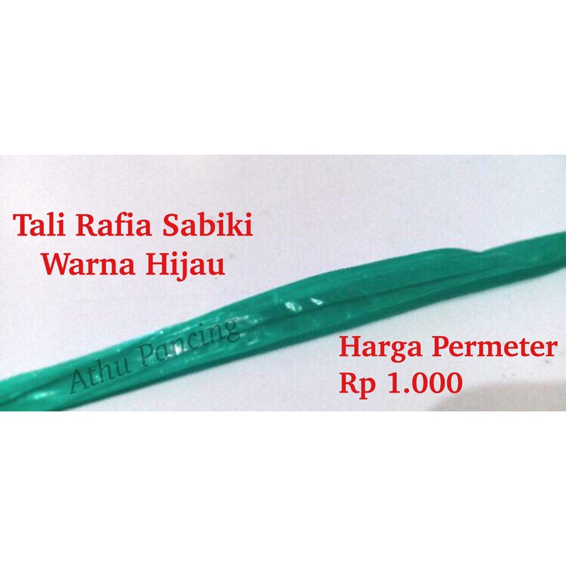 Tali Rafia Sabiki Bangka/Tali Plastik Bulu Riau Warna Hijau Umpan Pancing Kotrekan Harga Per Meter