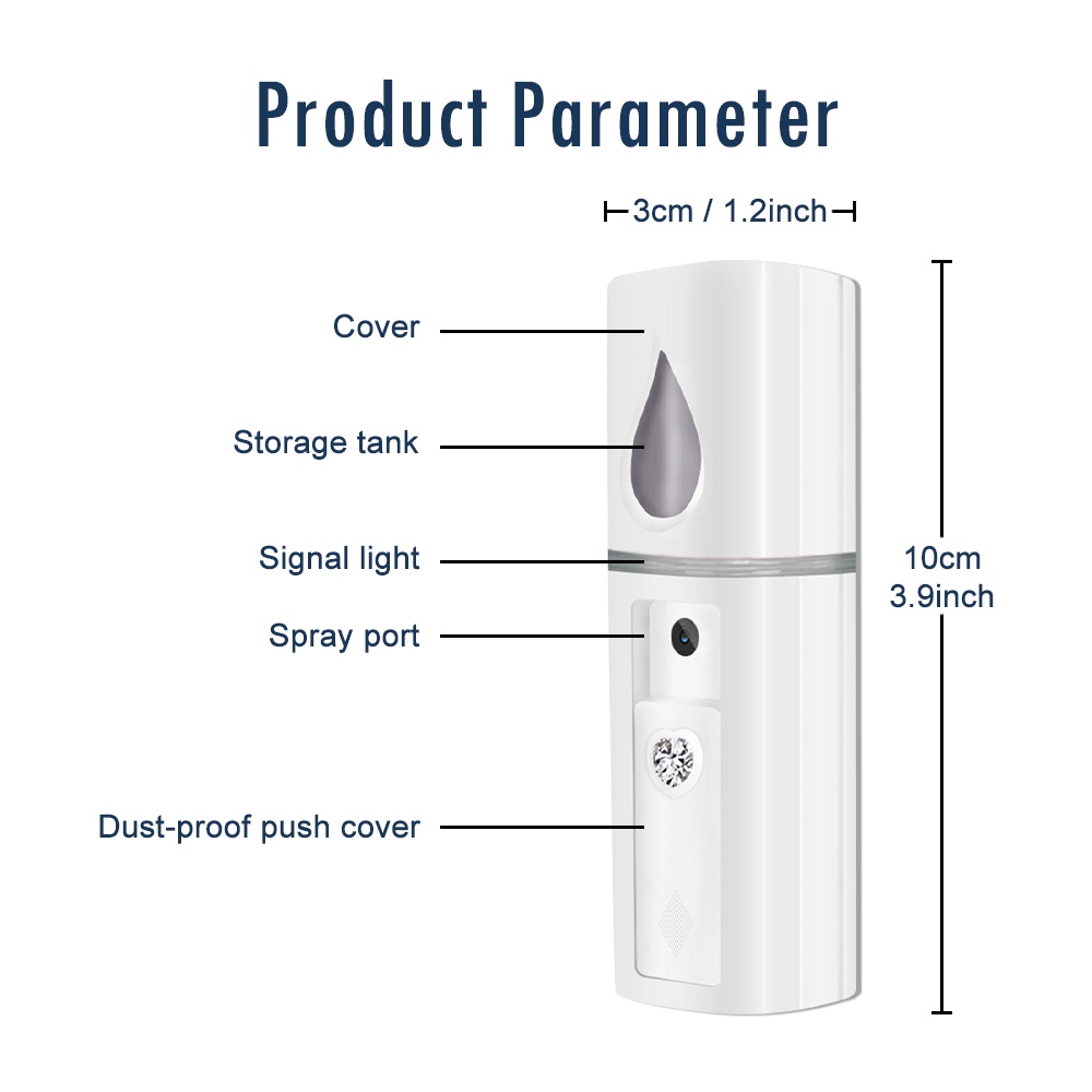 Nano Spray Mini Portable 20ml Dengan Kabel USB Untuk Melembabkan Kulit Wajah