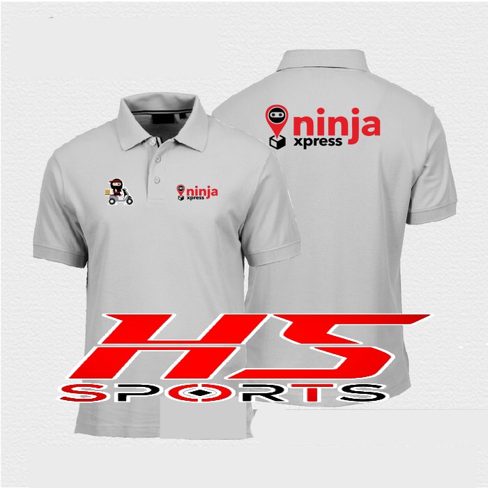 POLO SHIRT NINJA XPRESS EXPRESS KAOS TSHIRT BLACK JASA KIRIM BAJU KERAH