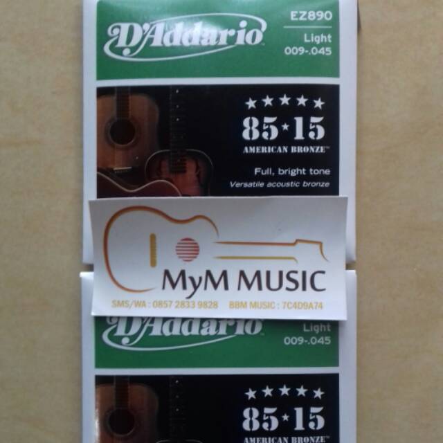 Senar gitar akustik d'darioo 0,9, 0,10, 0,11