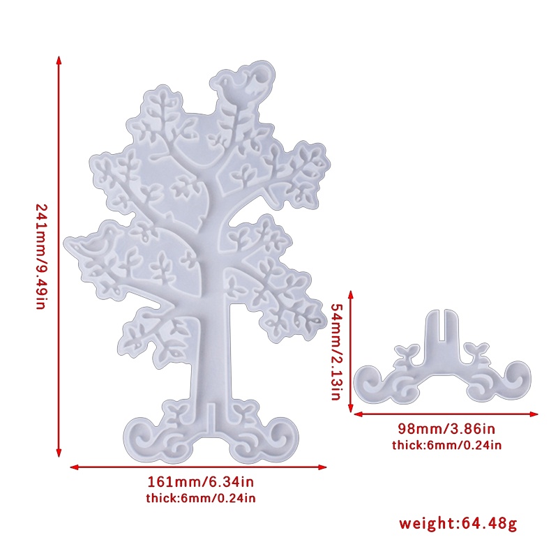 Cetakan Resin Bentuk Pohon Bahan Silikon Untuk Membuat Perhiasan