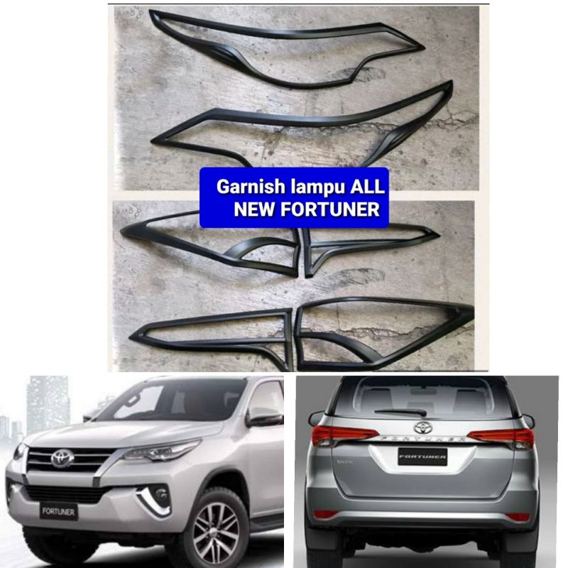 Paket garnish lampu hitam doff All New Fortuner VRZ 2016.