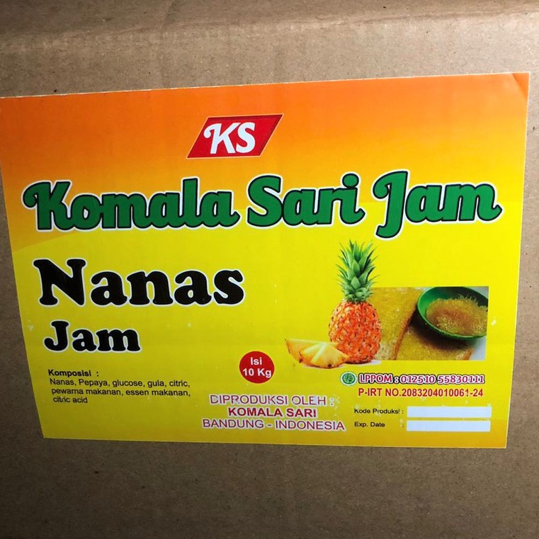 

[1dus] Selai Serat Nanas 10kg Komala Sari Nanas Jam Kumalasari